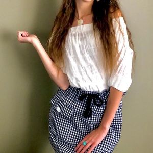 ZARA GINGHAM MINI SKIRT MEDIUM NWT